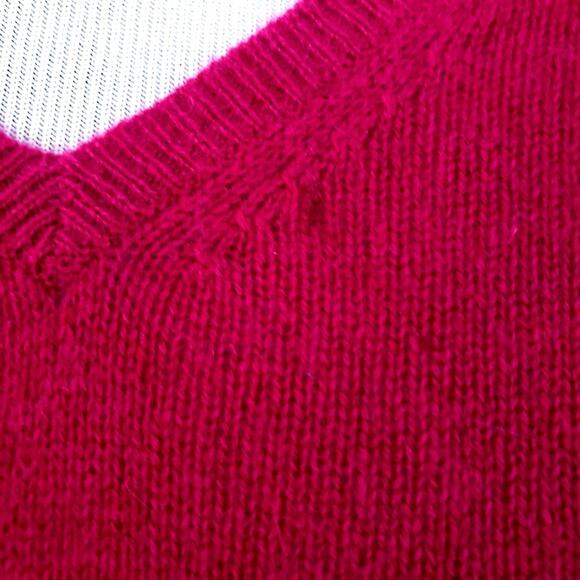 Ann Taylor Fact 100% Cashmere Sweater Pink Vneck MP Medium Petite Top Shirt - Picture 5 of 8